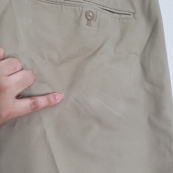GAP Chino Khaki Pants 36x27 Mens Brown Straight Leg Relaxed Flat Front Cotton - Picture 14 of 16
